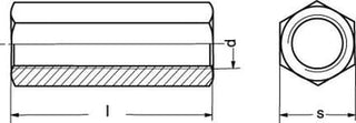 M 12X30 SFA4 6-kantet gevindmuffe