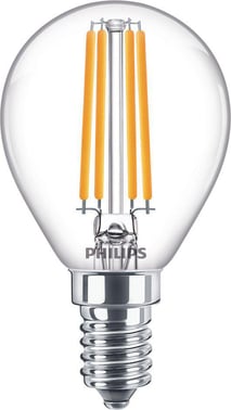 Philips CorePro LED Krone 6,5W (60W) P45 E14 827 Klar Glas