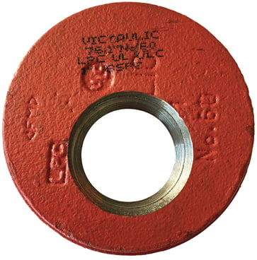 Victaulic No.60 prop med excentrisk aftap 3" x 1" rød