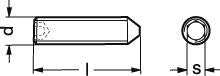 M 12X30 pinol skrue med spids ISO 4027