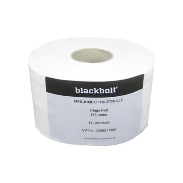 Blackbolt jumbo toiletpapir 2 lag hvid 175M