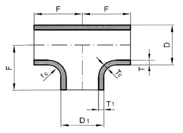 TEE P235GH 114,3X6,3 mm