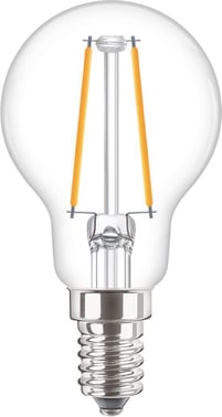 Philips CorePro LED Krone 2W (25W) P45 E14 827 Klar Glas