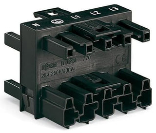 Afgreningsblok 3-vejs 1Xstik /3XHUN5P sort