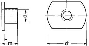 M 3  RFA2 svejsemøtrik med flange