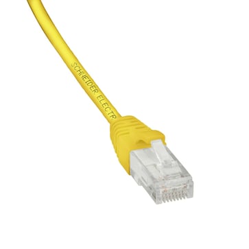 Patchkabel Cat.6 U/UTP 28AWG 2,0m Gul LSZH kappe med helstøbte tyller i begge ender