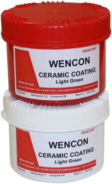 Wencon Ceramic Coating, lysegrøn (0,5kg) To-komponent Epoxy temperaturresistent (+320C) lav viskos