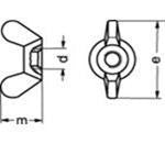 M 8 SFA4 DIN 315 fløjmøtrik  amerikansk  model