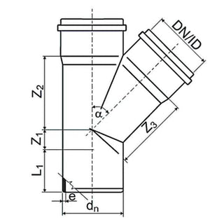 Ht-Pp (Amax Pro) Ø110 mm X 110 X 67,5° Grå Gren