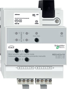 KNX Persienne modul DIN 2x10 med manuel betjening