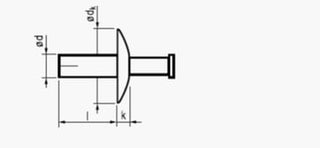 4,8X50 rundhovedet  aluminium/rustfri slagnitte ekstra stor flange