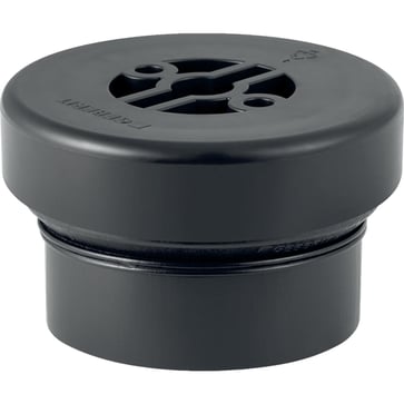 Geberit PE gevindovergang Ø56 mm m/skruelåg, sort