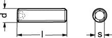 M 6X30 pinol skrue med flad ende ISO 4026