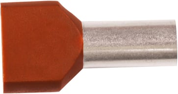 Isoleret TWIN-terminalrør A10-14ET2, 2x10mm2 L14, Rød