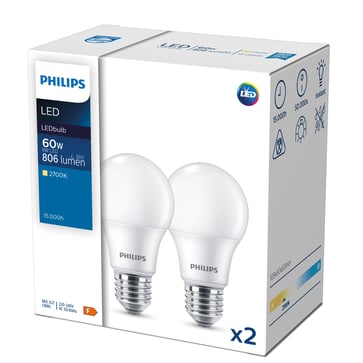 Philips LED Standard 13W (100W) A67 E27 827 Mat 2-pak