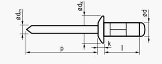 3,2X8,0 rundhovedet aluminium/rustfri blindnitte multigrip