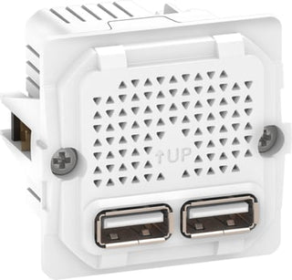 FUGA dobbelt 5V USB-lader, 2100 mA, 1 modul, uden afdækning