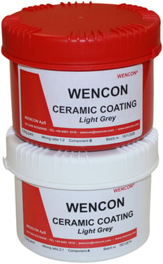 Wencon Ceramic Coating, lysegrå (0,5kg) To-komponent Epoxy temperaturresistent (+320C) lav viskos