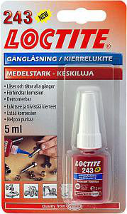 Skruesikring Loctite 243 middel styrke 5 ml