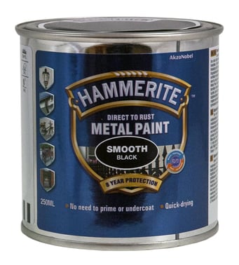 Hammerite Glat Sort 250ml