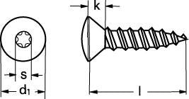 6,3X38 ISO 14587/DIN 7983/ISO 14587 SFA4 linsehoved pladeskrue torx