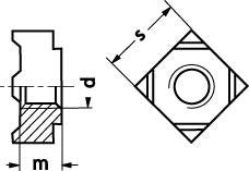 M 6 DIN 928 - ST sort svejsemøtrik 4-kantet