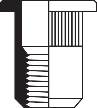 M10X19,0 Fladhovedet rund aluminium mastergrib åben