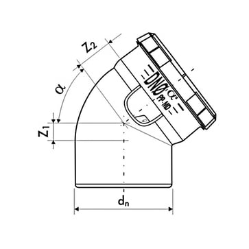 Dblue Ø110 mm X 30° Bøjning