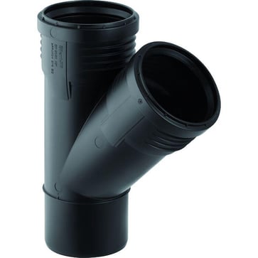 Geberit Silent grenrør 45° 110/50mm, mf, Sort, PP