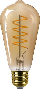 Philips MASTER Value LED Standard Dæmpbar 4W (25W) E27 ST64 Guld Spiral Glas