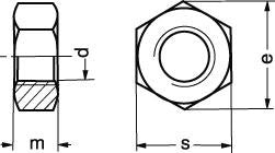 M  8 FZB stålmøtrik DIN 934-8 LINKS