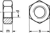 M 22 ISO 4032-8 FZB stålmøtrik