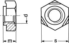 M 8 SFA4 DIN 929 svejsemøtrik 6-kantet