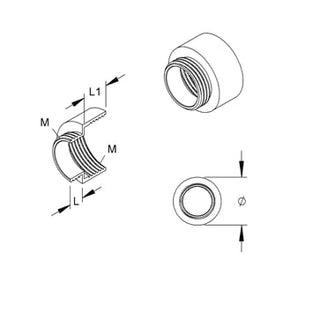 Forøgelsesmuffe messing M32-40