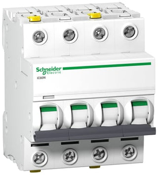 Acti9 Automatsikring iC60N, 4P 10A C, med dobbelt terminal, 72 mm