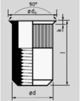 M8X15,5 lille krave aluminium mastergrib åben