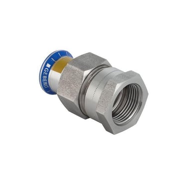 Mapress union rustfri gas med indvendigt gevind 15 mm Rp1/2" G3/4"