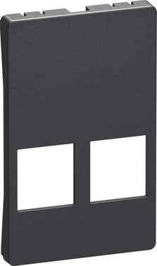 LK FUGA afdækning for Dataudtag for 2x Systimax RJ45, 1,5 modul, koksgrå