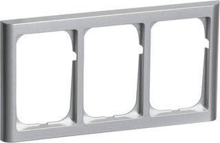 FUGA ramme Softline 63 1,5 modul vandret tripel, stålmetallic