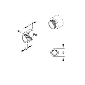 Forøgelsesmuffe messing PG13,5XPG21