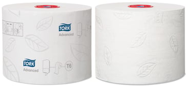 Tork 127530 Mid-Size Toiletpapir Advanced 100m T6, 27 ruller pr. karton