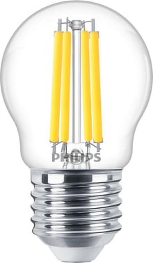 Philips MASTER Value LED Krone Dæmpbar 3,4W (40W) E27 P45 927 Klar Glas